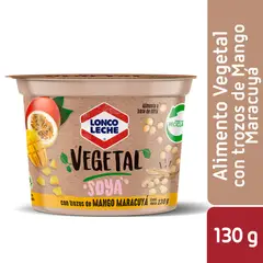 LONCOLECHE - Yoghurt de Base Vegetal Soya Trozos Mango y Maracuyá Loncoleche 130 gr