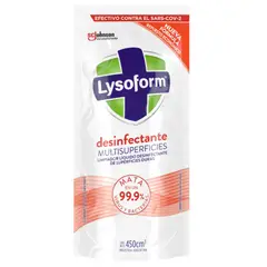 LYSOFORM - Repuesto Limpiador Líquido Desinfectante Lysoform Multisuperficies 450 ml