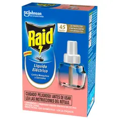 RAID - Insecticida Líquido Eléctrico Repuesto Contra Mosquitos y Zancudos Raid 32.9 ml