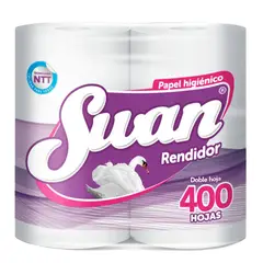 SWAN - Papel Higiénico Doble Hoja 4 x 400 Hojas