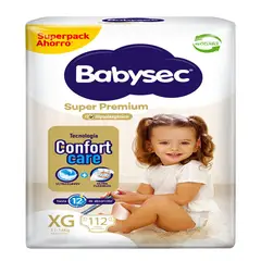 BABYSEC - Pañales Desechables Super Premium Talla XG Babysec 112 un