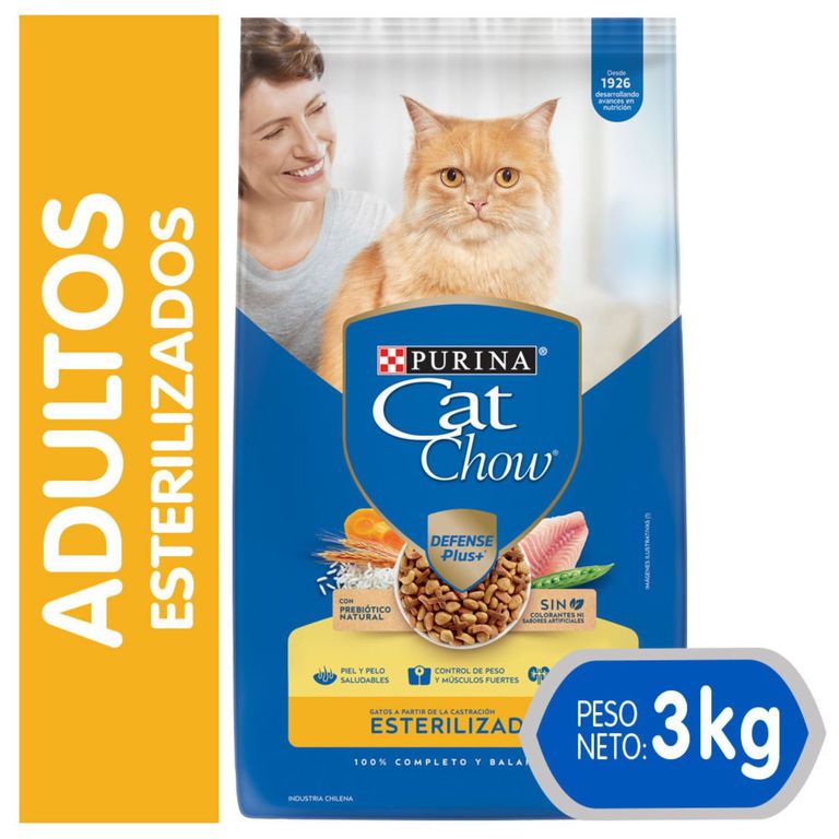 Alimento para Gatos Esterilizados Sabor Pescado Cat Chow 3 Kg