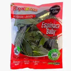 VERDURAS - Ensalada Espinaca Baby en Bolsa 50 g