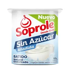 SOPROLE - Yoghurt Batido Sin Azúcar Sabor Natural 120 g
