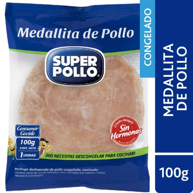Medallita de Pollo Congeladas Super Pollo 100 g - Tottus - $850