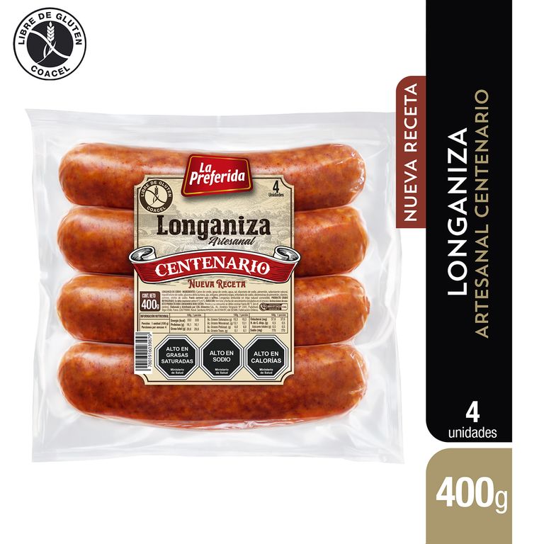 Longaniza Centenario Artesanal La Preferida 400 g