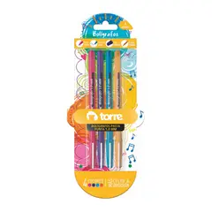 TORRE - Set 4 Boligrafos 1,0 Mm Color Fun