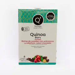 QFOODS - Barras de Cereales Quinoa Chocolate y Arándanos 8 un