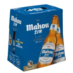 MAHOU - Pack Cerveza Sin Alcohol Botella 0° 6 x 250 cc