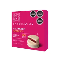 ENTRELAGOS - Pack Alfajor Relleno de Frambuesa 4 Un x 40 g
