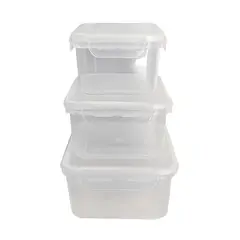 CASA JOVEN - Set 3 Piezas Contenedor 430 ML +800 ML +1300 ML Blanco