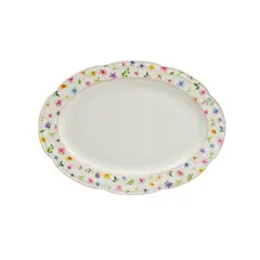 CASA JOVEN - Plato Ovalado Flores 35 CM