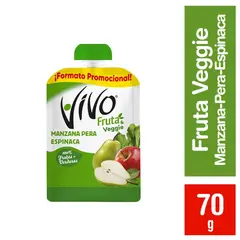 VIVO - Compota Veggie Manzana, Pera y Espinaca Vivo 70 g