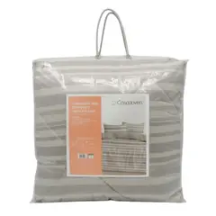 CASA JOVEN - Cubrecama Vera Estampado Taupe 2 Plazas