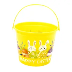 FIESTAMANIA - Canasto Plástico 11.5x14.5 CM Pascua Amarillo