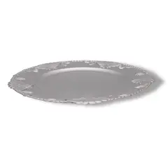 CASA JOVEN - PORTAPLATO BORDE FLORES PLATEADO