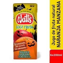 WATTS - Sixpack Jugo Mix Naranja y Manzana Sin Azúcar Watts 6 x 200 ml