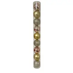 CASA JOVEN - SET 9 ESF ROSA BRILLO CHAMP GLITTER DOR MATE 8CM