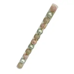 CASA JOVEN - SET 12 ESF EUCALIPTO MAT CHAMP GLITTER RS TEXT 6CM