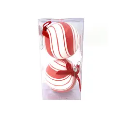 CASA JOVEN - SET 4 ESFERAS ROJAS CALADAS CANDY 8 CM