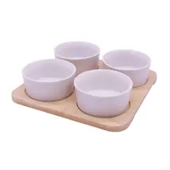 CASA JOVEN - SET 4 BOWLS CON BASE APERITIVO 20 CM