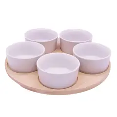 CASA JOVEN - SET 5 BOWLS CON BASE APERITIVO 25 CM