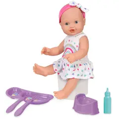 LOKO TOYS - Muñeca 40Cm Toma Agua Y Hace Pipi