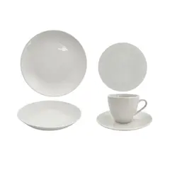 CASA JOVEN - Set Vajilla 20 Pcs Porcelana Blanca