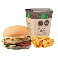 TOTTUS - Combo Hamburguesa Cheddar + Caja Papas Fritas 250 g