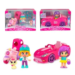 PINYPON - Muñeca De 8 CM Con Vehiculo Vamos