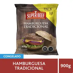 SUPER BEEF - Hamburguesa de Vacuno Congelada Super Beef 10 x 90 g