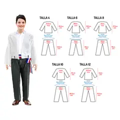 FECO - TRAJE HUASO ELEGANTE T6 BLANCO UN.