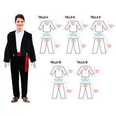 FECO - TRAJE HUASO ELEGANTE T4 NEGRO UN.
