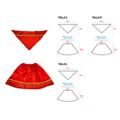 FECO - TRAJE NORTINO MUJER ROJO S UN.