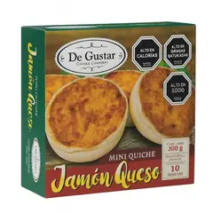 DEGUSTAR - Mini Quiches Jamón y Queso Congelados Degustar 10 Un