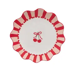 CASA JOVEN - Plato Guinda Con Borde 21Cm Sv