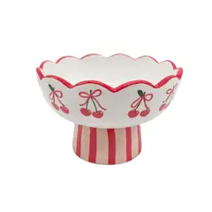 CASA JOVEN - Bowl Guinda Con Pedestal Sv