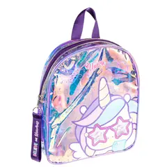 GELATTI - 2 Nail Polish  + 2 Lip Gloss Tube + Eye Shadow Heart Palette X 3 + 1 Sticker Smal + Iridiscent Backpack
