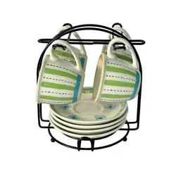 CASA JOVEN - Rack 4 Tazas Con Plato