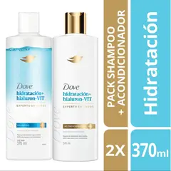 DOVE - Pack Shampoo y Acondicionador Hidratación Dove 2X370 ml