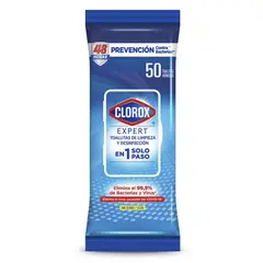 CLOROX - Toallas Húmedas Desinfectantes Clorox Expert 50 Un
