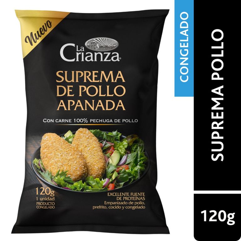 Suprema de Pollo Apanada Congelada La Crianza 120 g - Tottus - $1.220