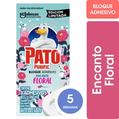 PATO PURIFIC - Bloque Adhesivo para Inodoro Encanto Floral Pato Purific 3 Un