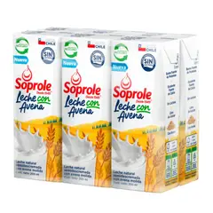 SOPROLE - Pack Leche Semidescremada con Avena Soprole 6 x 200 ml