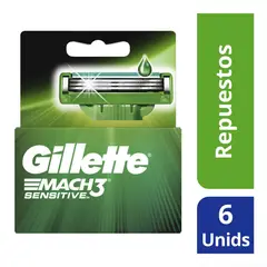 GILLETTE - Repuesto Gillette Mach3 Sensitive 6 un