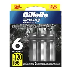 GILLETTE - Repuesto Gillette Mach3 Carbón 6 un