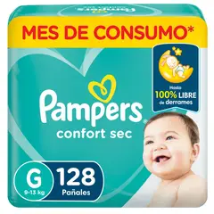 PAMPERS - Pañales Desechables Pampers Confort Sec G 128 Un