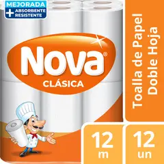 NOVA - TOALLA DE PAPEL CLASICA 12M X12