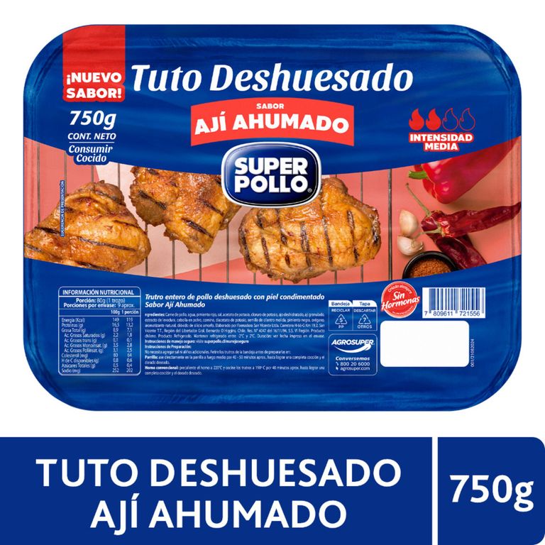 Trutros de Pollo Deshuesado Sabor Ají Ahumado Super Pollo 750 g - Tottus - $5.290