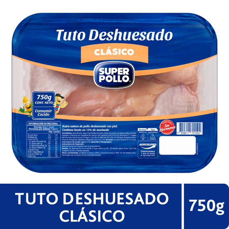 Trutros de Pollo Deshuesado Clásico Super Pollo 750 g - Tottus - $4.190